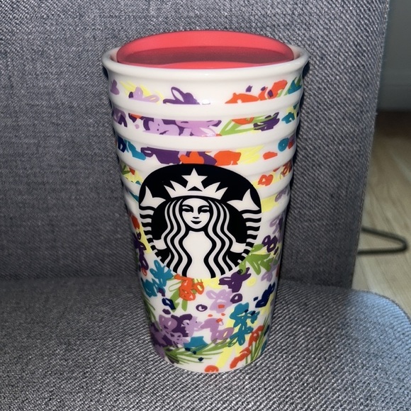 Starbucks Other - STARBUCKS Spring Pink Floral Ceramic Tumbler Coffee Mug